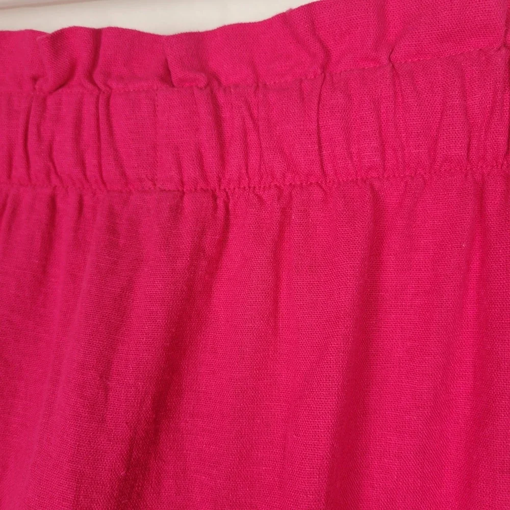 Universal Thread Linen Blend‎ Midi Skirt Women's M Pink Tiered Boho Cottagecore